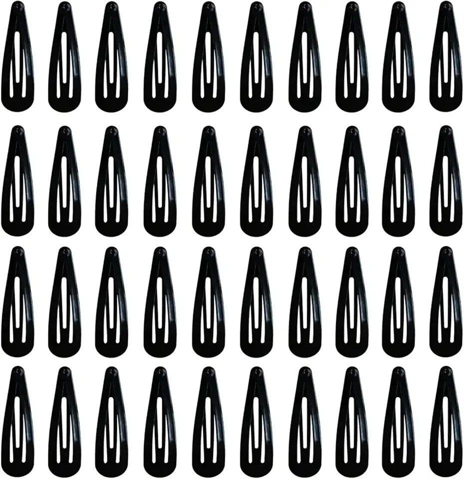 40 Pieces 2 Inch Black Metal Snap Hair Clips Non-slip Hair Barrettes Hair for Girls, Women, Kids Teens or Toddlers