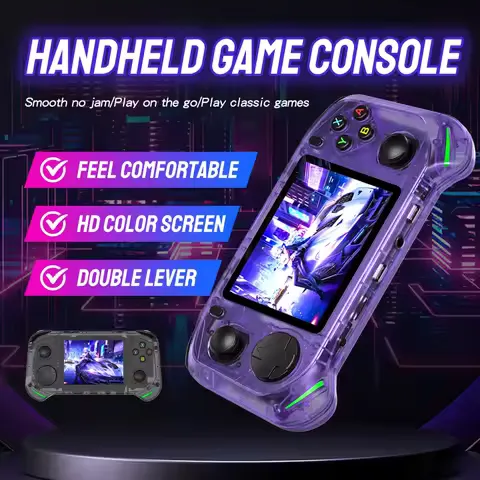 Open Source RX6H Retro Handheld Video Game Console Linux System 3.5 Inch IPS Screen Portable Pocket Video Player 64GB Games
