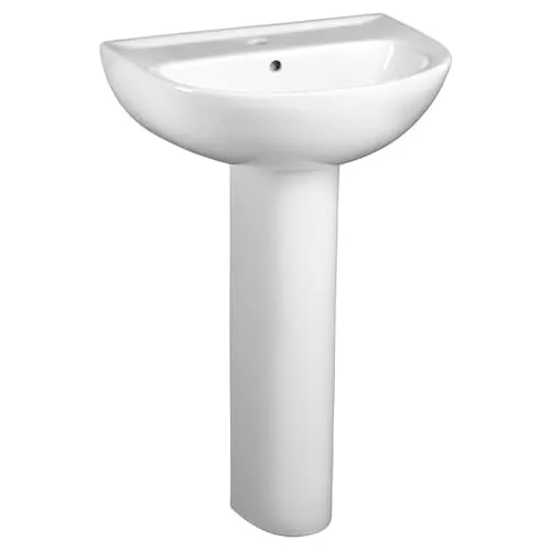 American Standard Evolution 22" wide Pedestal Combo Bathroom Sink with a Single Hole in White