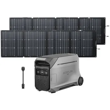 EcoFlow DELTA Pro 3 Solar Generator Bundle with 2 pcs 220W TOPCon Bifacial Solar Panel