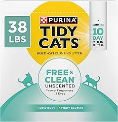 Purina Tidy Cats Free and Clean Unscented Cat Litter - 38 lb. Box Purina Tidy Cats Free and Clean Unscented…