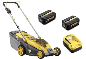 Tosaerba a batteria NEMURA 40V(2x20V) + 4 batterie 4Ah + Caricabatterie Rapido - Taglio 37cm - Mulching + Raccolta