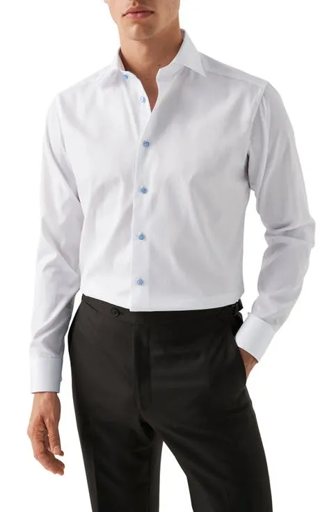 Signature Contemporary Fit Cotton Twill Dress Shirt (Regular & Big)