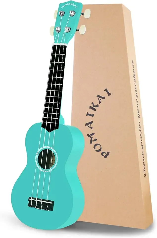POMAIKAI Soprano Ukulele Starter Wood Ukele Hawaiian Guitar Ukelele 21" Beginner and Students (Blue)