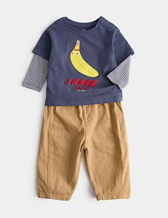 2 Piece Pure Cotton Top & Bottom Outfit (0-5 Yrs)