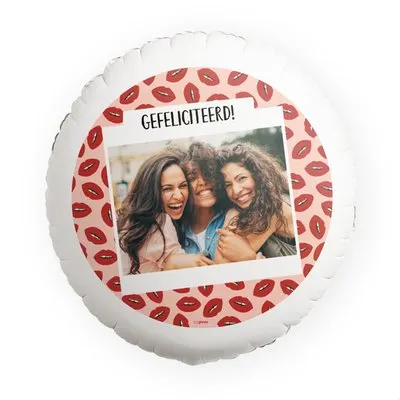 Ballon | Kusjes gefeliciteerd | met eigen foto
