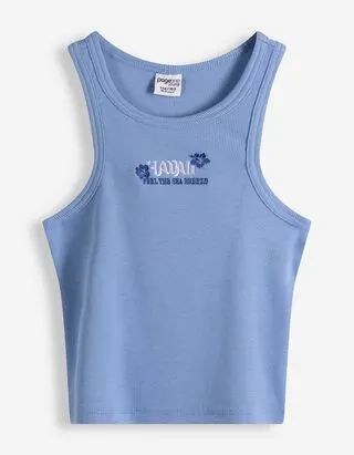 Top - Stampa frontale - blu