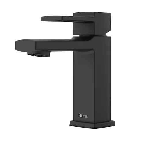 Jennik Single Handle 4-inch Centerset/Single Hole Bathroom Faucet/Vanity Tap in Spot Defense Black (Drain & Deckplate Incl.)