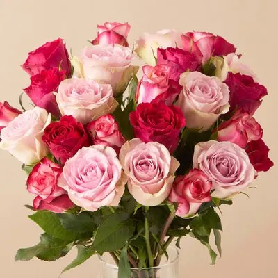 Boeket Roze Rozen Mix