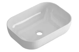 Lavabo sobre encimera de cerámica Ovalo 45x13.5x32.5 cm ovalada blanco brillante