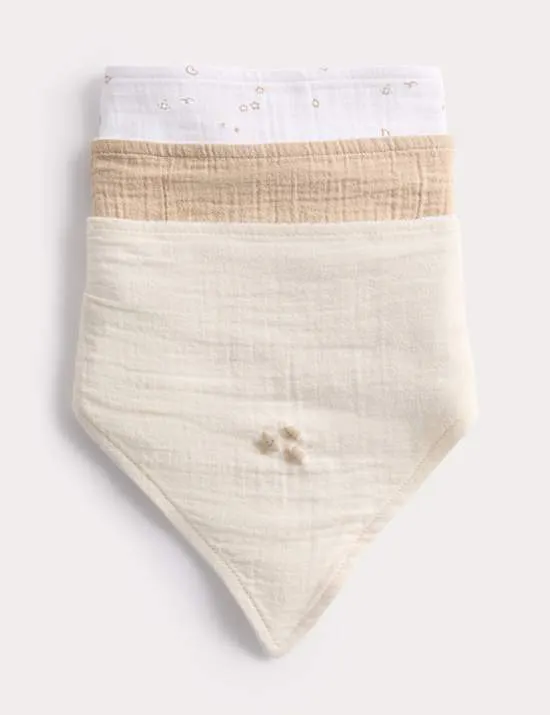 3 Pack Cotton Rich Patterned Bibs