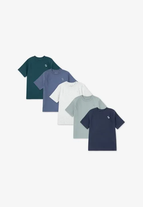TEE 5 PACK - T-shirts - dark blue/off-white