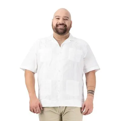 Guayabera Hummo Hombre Lisa Bolsas Al Frente