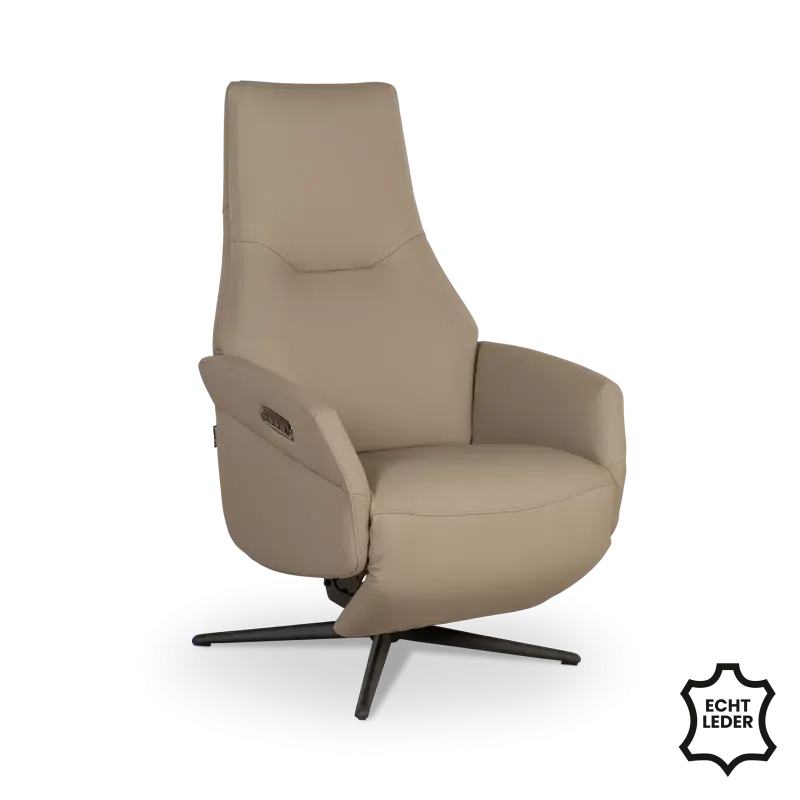 Relaxfauteuil Soprano - elektrisch + accu - leer Clay - LAATSTE!