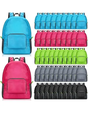 Eccliy 50 Pack Backpacks in Bulk 17 Inches Wholesale Back Pack Basic Backpack for adult Lightweight Outdoor Travel Bookbags(5 Colors)