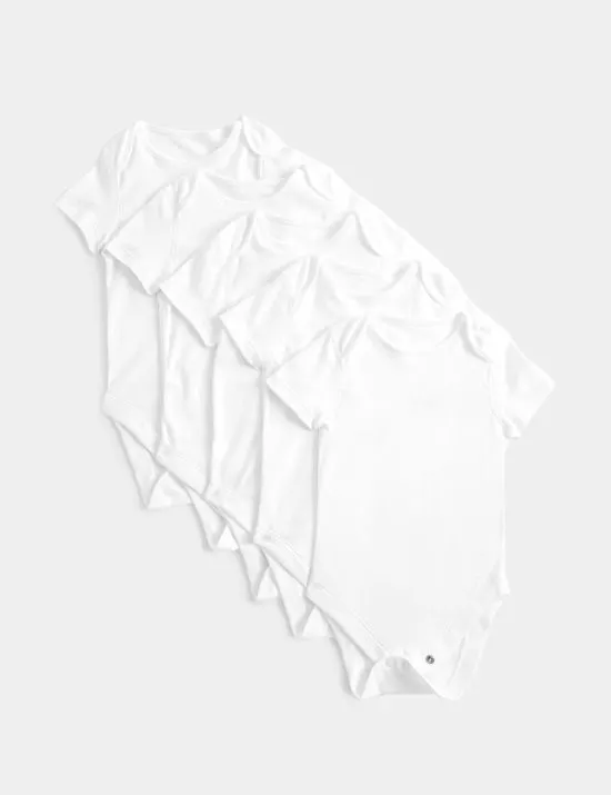 5 Pack Pure Cotton Bodysuits (5lbs-3 Yrs)