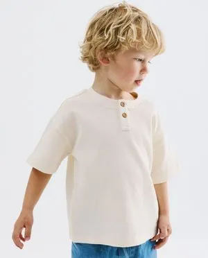 T-shirt met wafeltextuur