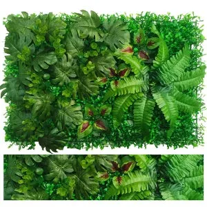 Panel de Plantas Artificiales 60x40cm - Pantalla de Privacidad de Plantas Sintéticas - Decoración de Pared Resistente a los Rayos UV