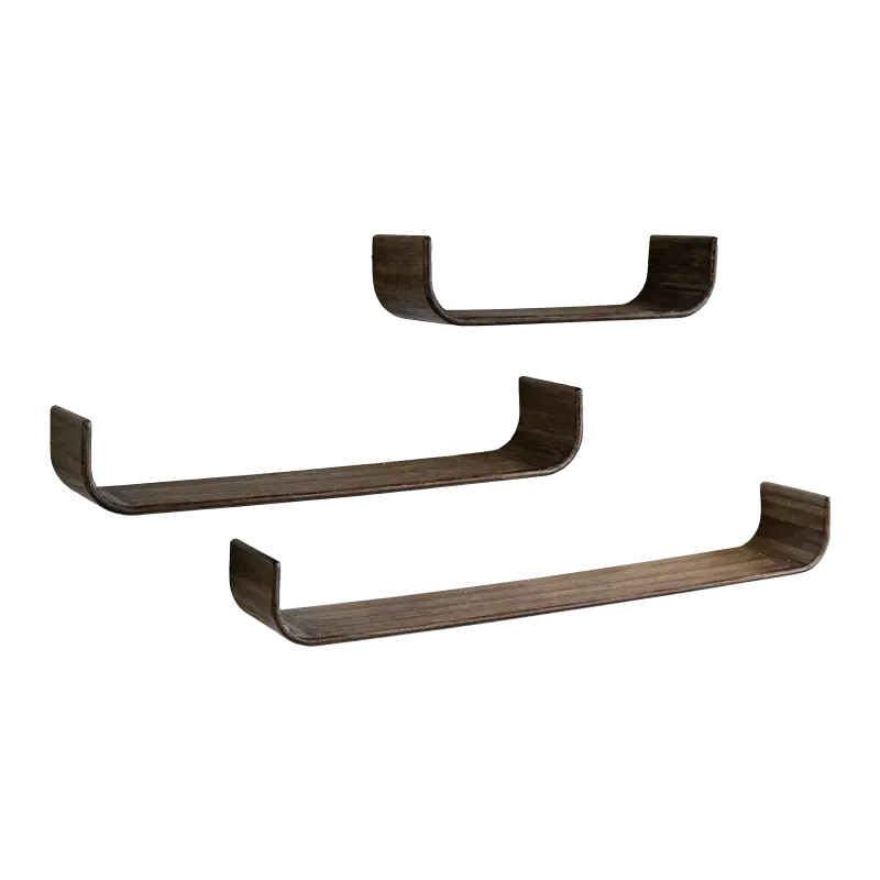 Wandplank Maya - Teak Espresso - U-shape set van 3