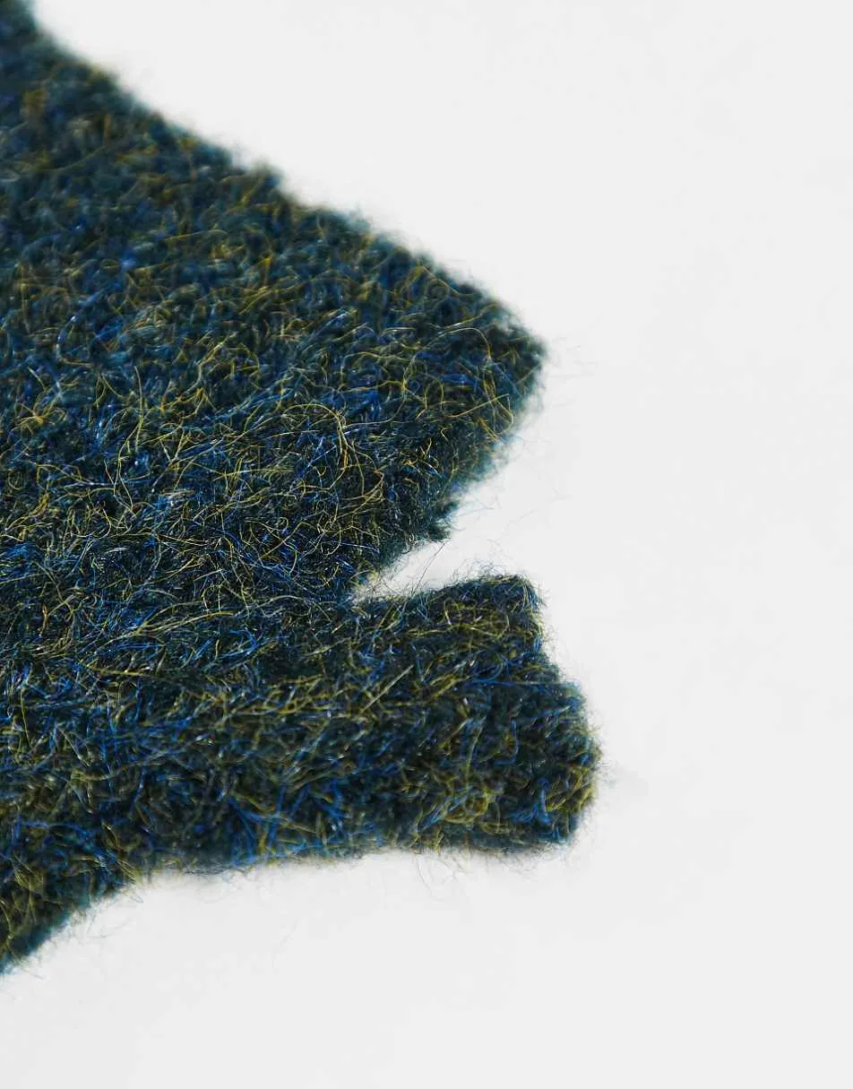 Reclaimed Vintage unisex handwarmer with branding in teal