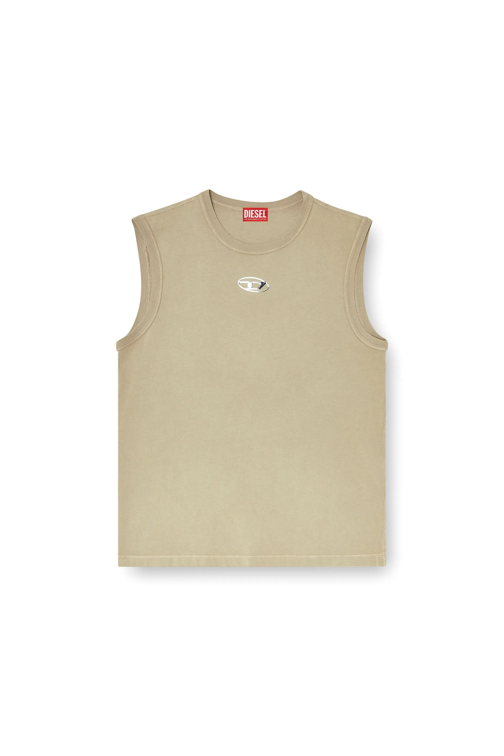 Cotton tank top with metallic Oval D