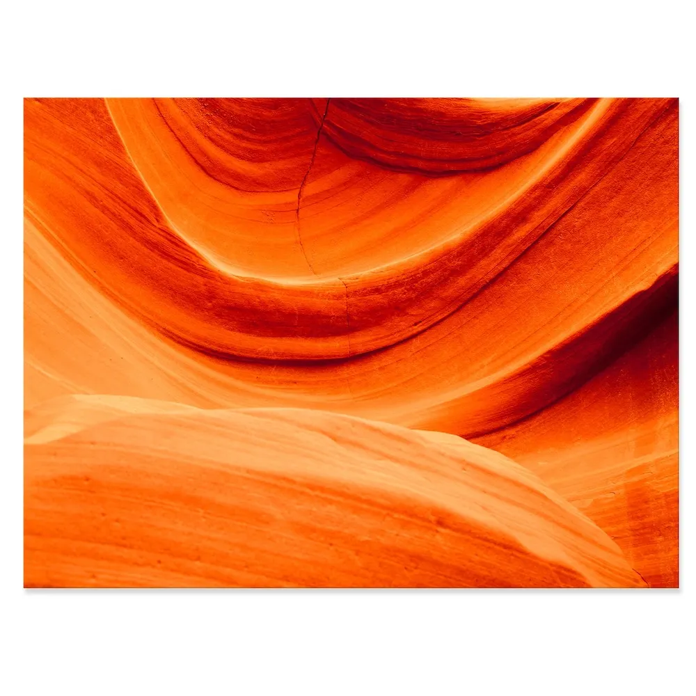 Designart Antelope Canyon Orange Wall - Landscape Photography Canvas Print - 32x16