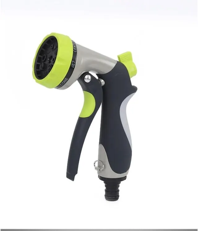 Pistola ad alta pressione per autolavaggio in lega di zinco con 8 funzioni, pistola per irrigazione domestica ad alta pressione