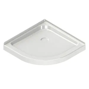 MAAX 32L x 32W x 3H-inch Neo-Round Corner Acrylic Shower Base Pan in White, Corner Drain