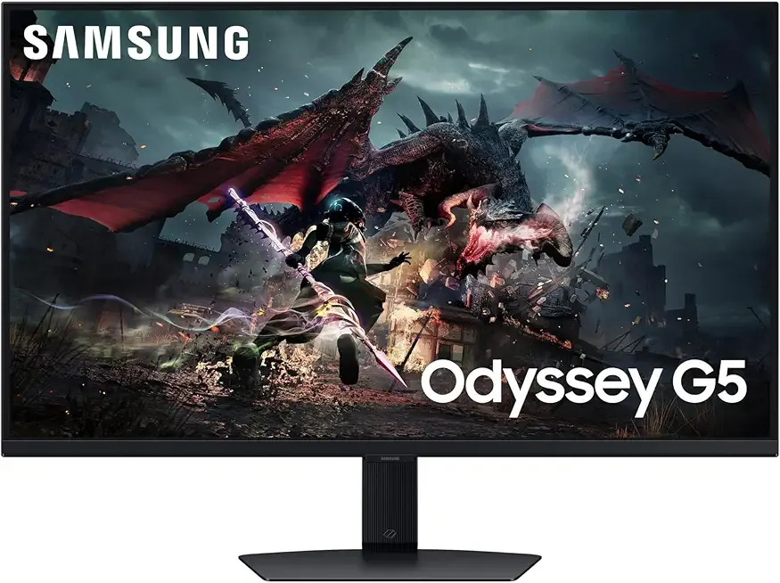 SAMSUNG 32-Inch Odyssey G50D Series QHD Fast IPS G-Sync Compatible Gaming Monitor, 1ms, VESA DisplayHDR 400, 180Hz, AMD FreeSync, Adjustable Stand, Eye Saver Mode, LS32DG502ENXZA, 2024