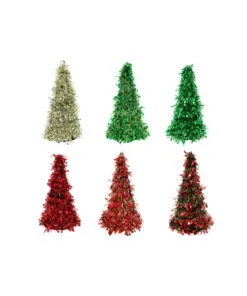Tinsel Cone Tree Assorted 26cm