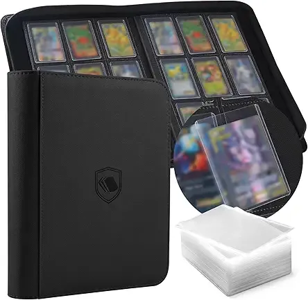 Top Loader Binder 9 Pocket, Holds 360 Toploaders, 100 Toploaders INCLUDED