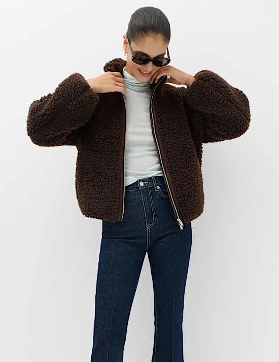 Borg Funnel Neck Jacket
