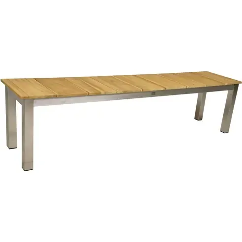 3-Sitzer Gartenbank DALLAS - Teak massiv - Edelstahl - 180 cm