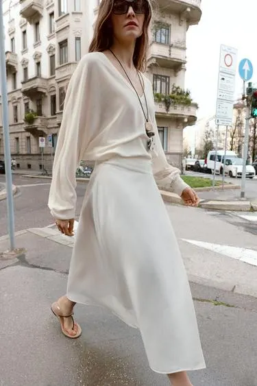 BUCKLE PAREO MIDI SKIRT