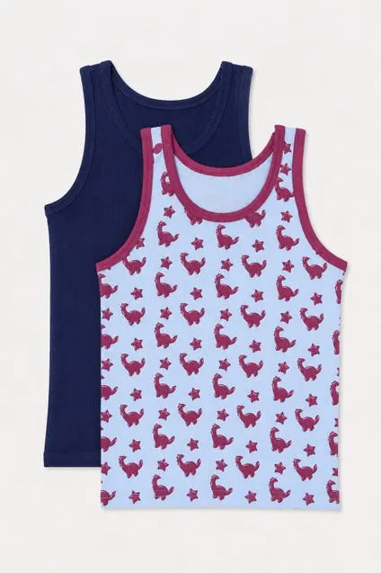 Kids 2-pack katoenen tops met dino's - inSua