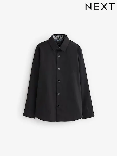 White Long Sleeves Smart Trimmed Shirt (3-16yrs)