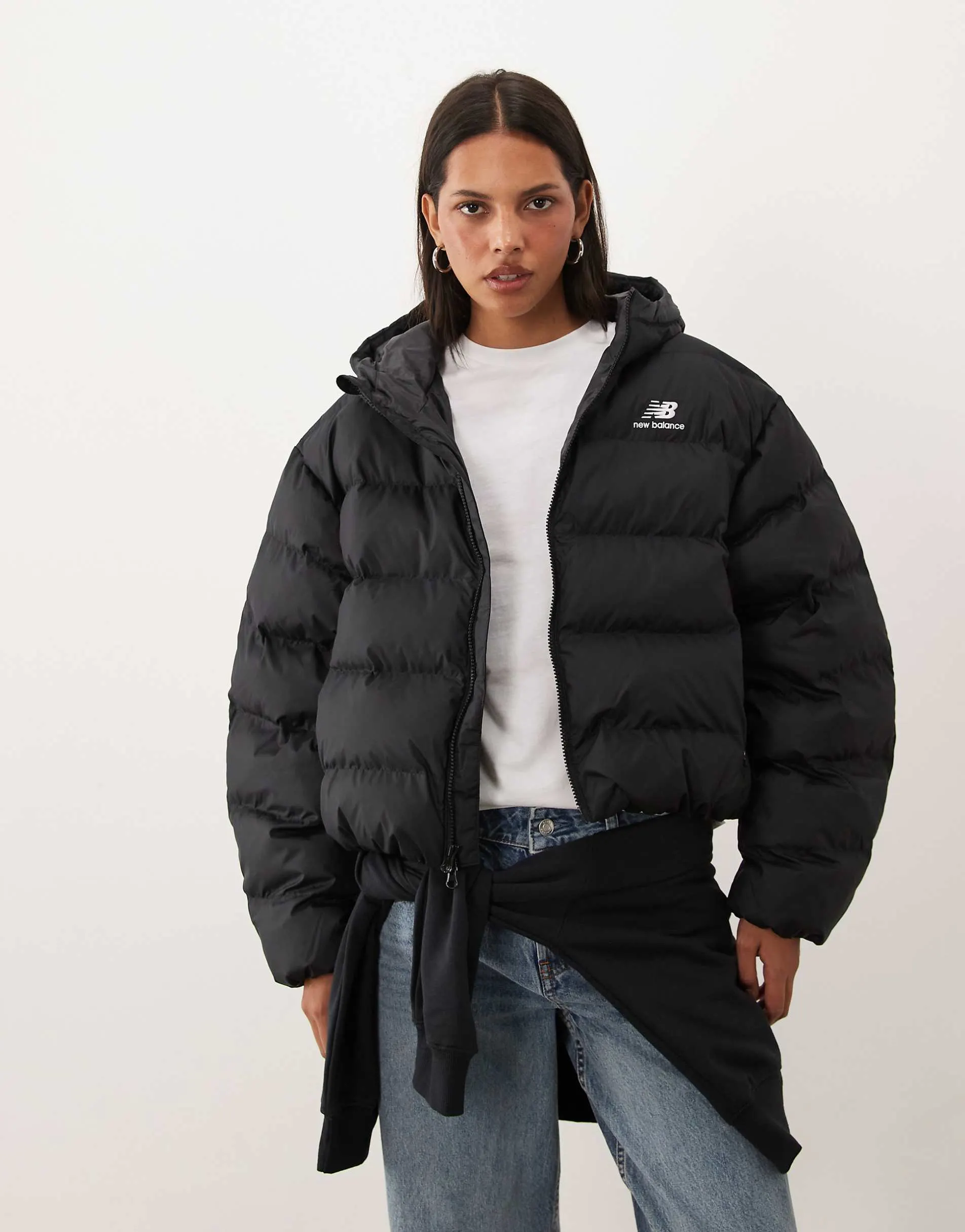 New Balance Boston puffer jacket in black