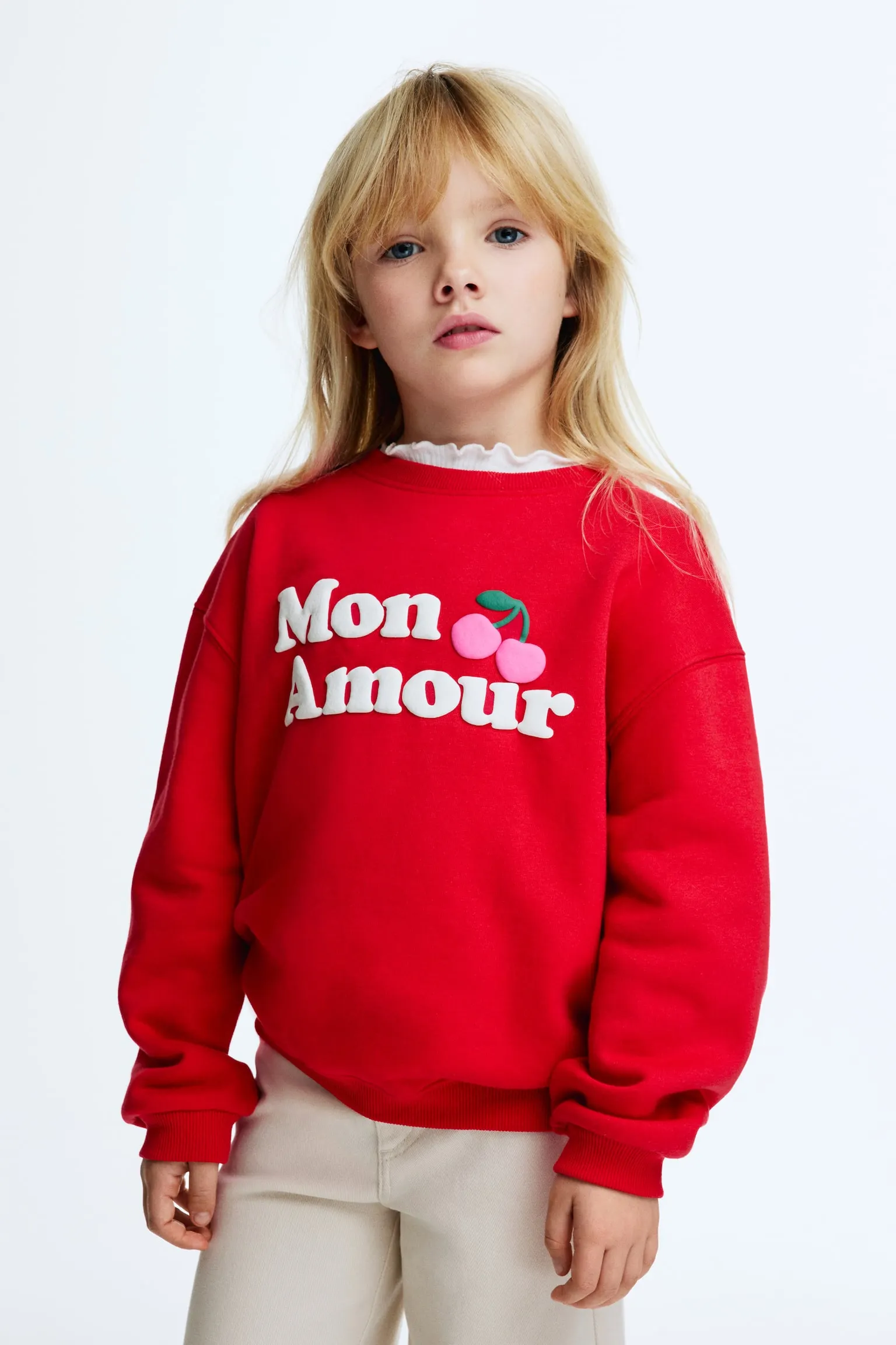 Sudadera con diseño e interior peinado