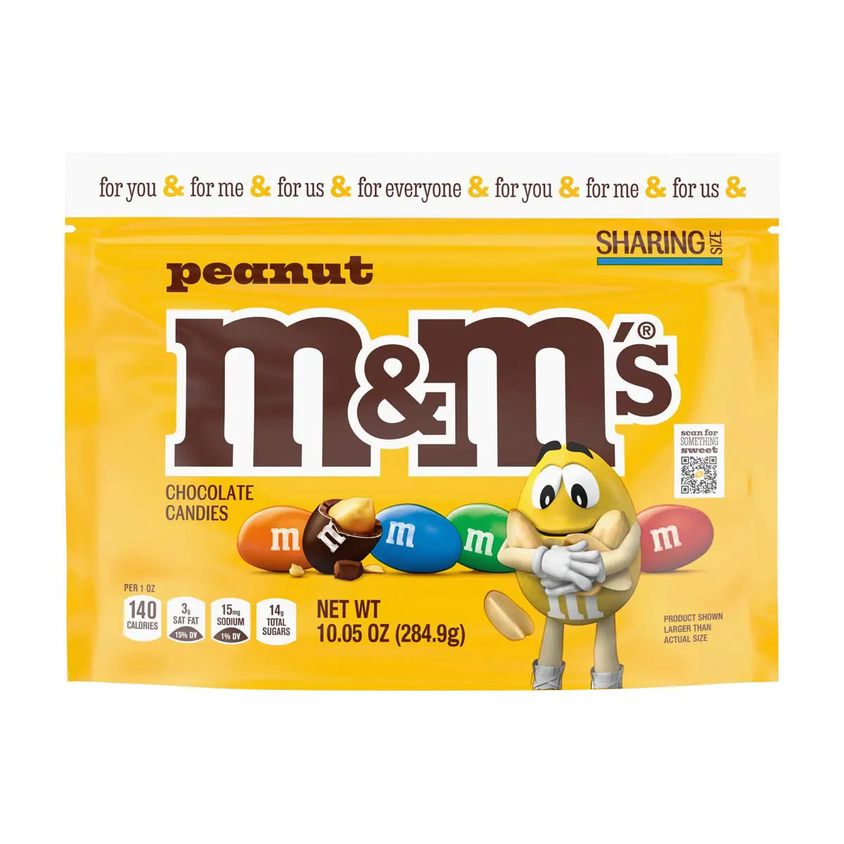 M&M'S Peanut Milk Chocolate Candy, Sharing Size, 10.05 oz
