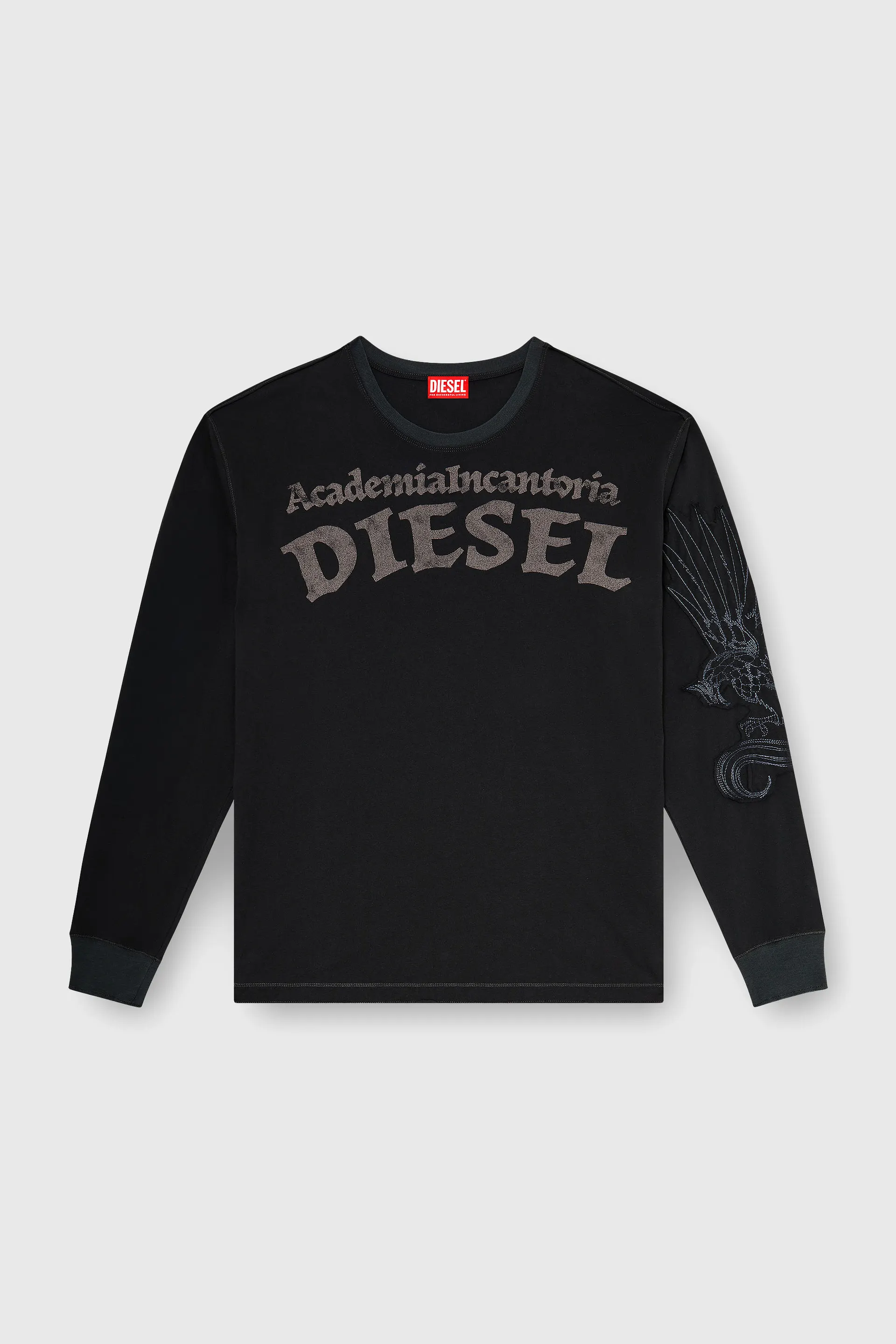Long-sleeve T-shirt with prints and patches