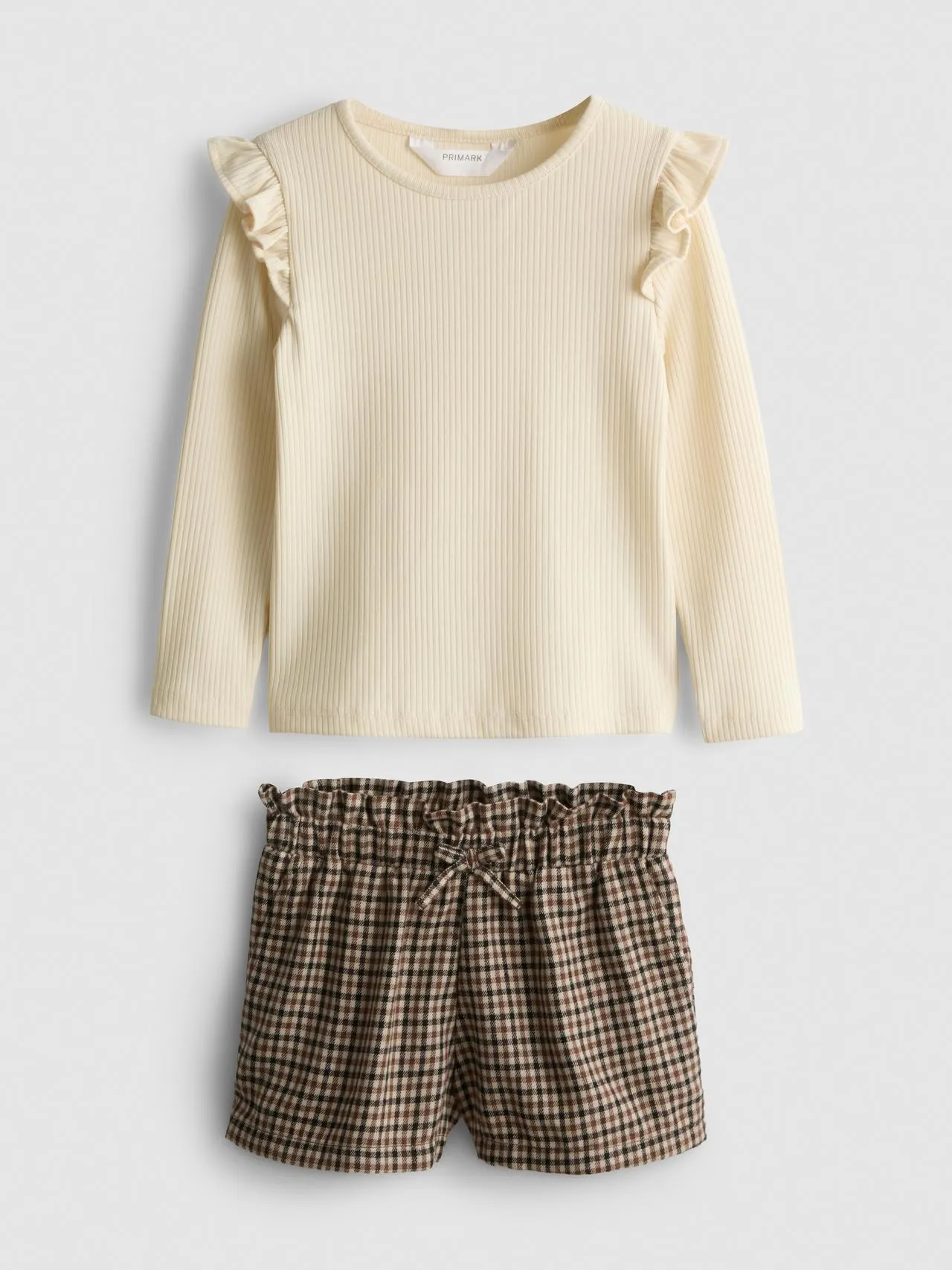 1–9 ans | T-shirt à volants et short à carreaux