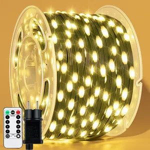 Luces navideñas con control remoto, 100 m - 1000 LED, guirnalda de luces para exterior, luces para árbol de Navidad, regulables, resistentes al agua