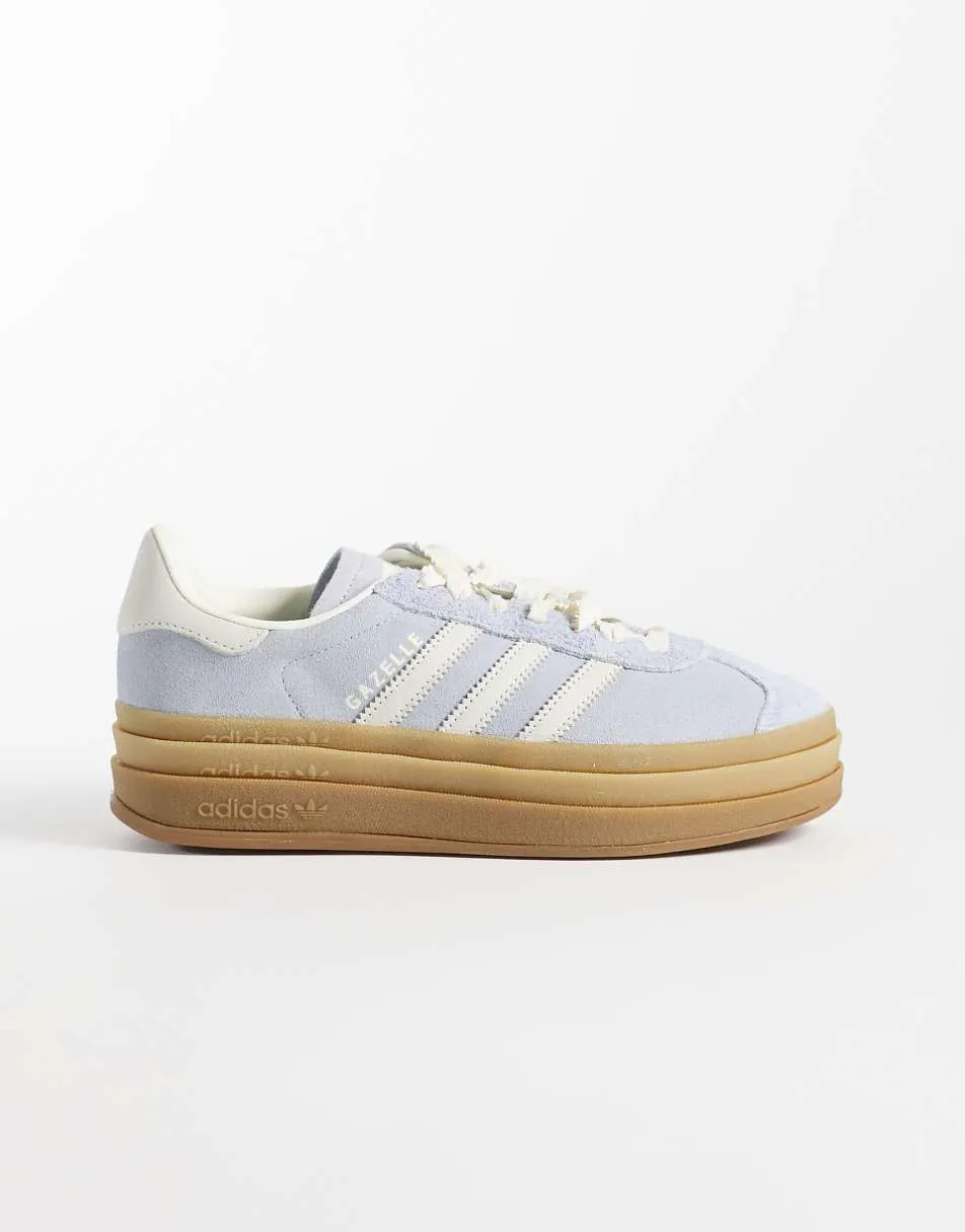 adidas Originals Gazelle Bold trainers in light blue and white