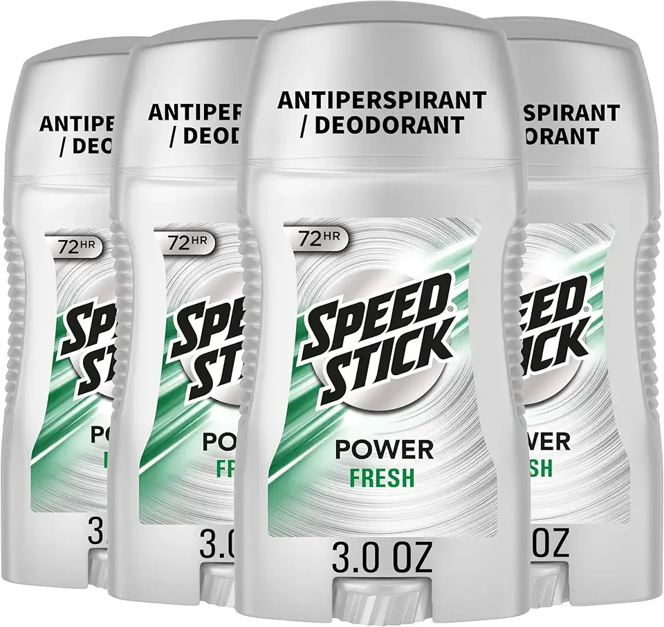 Speed Stick Power Antiperspirant Deodorant for Men, 72 HR Sweat & Odor Protection, Fresh Scent, 3.0 oz Stick (4 Pack)