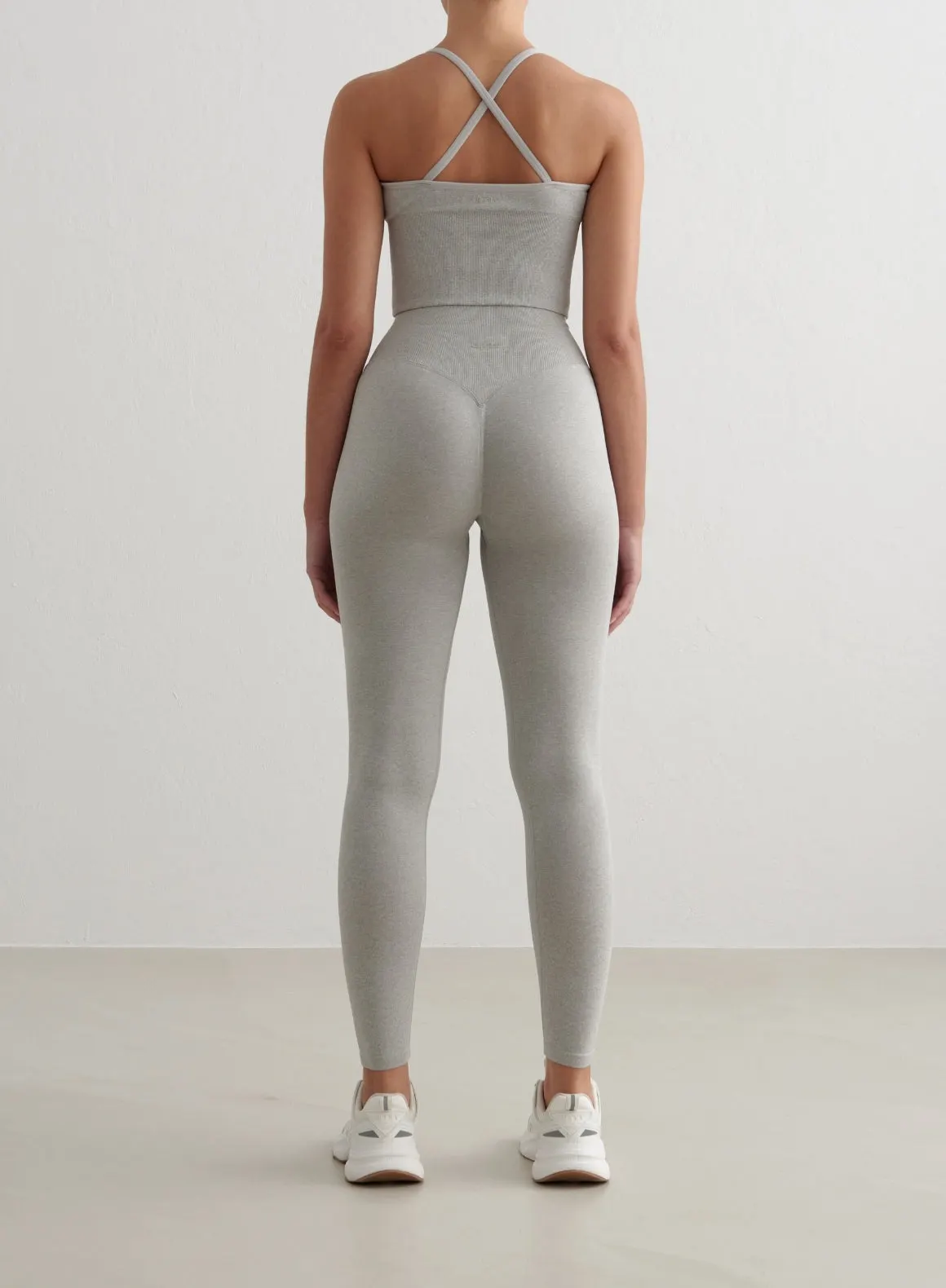 Grey Melange Shape Seamless Cross Back Bralette