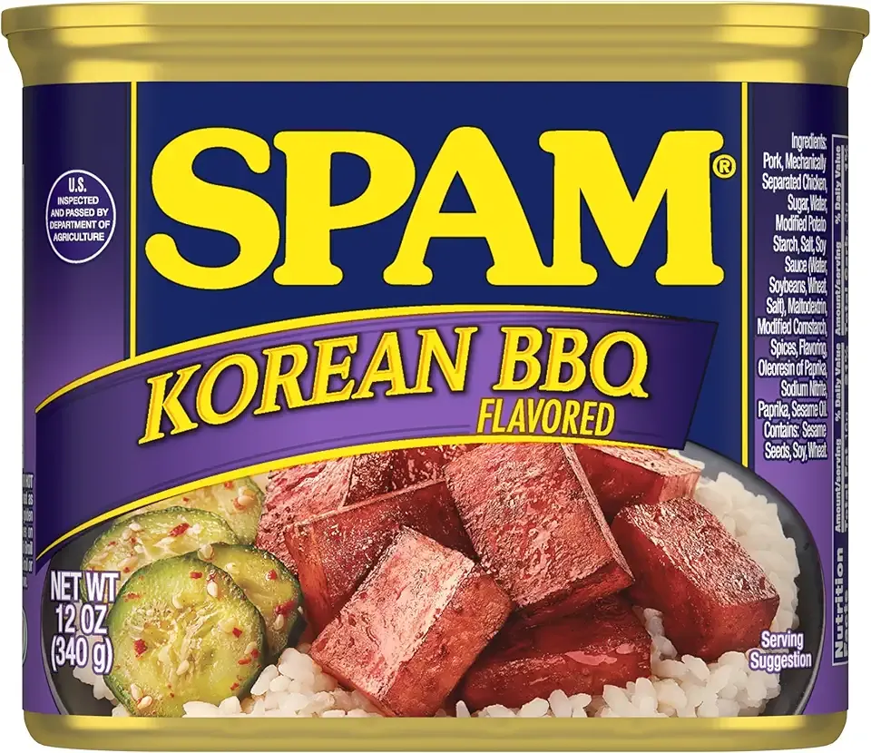 SPAM Korean BBQ Flavored, Shelf Stable Canned Meat, 12 Oz Can