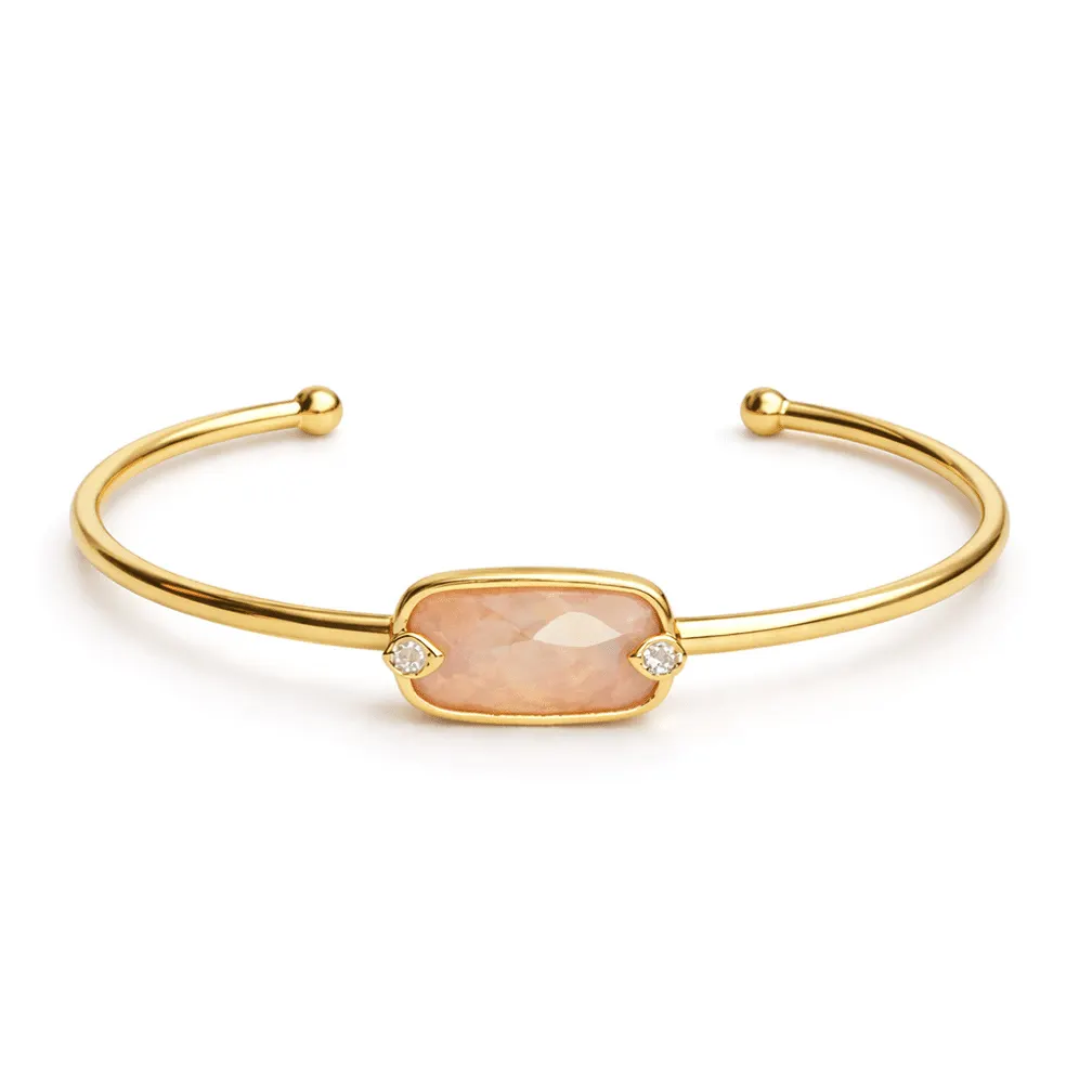 Armband in edelstaal, ovaal met zirkonia