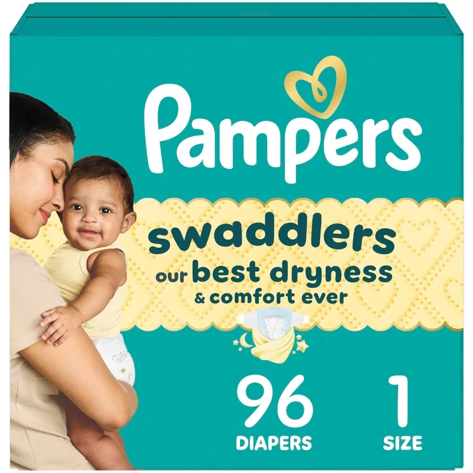Pampers Swaddlers Size 1 Diapers, 96 ct.
