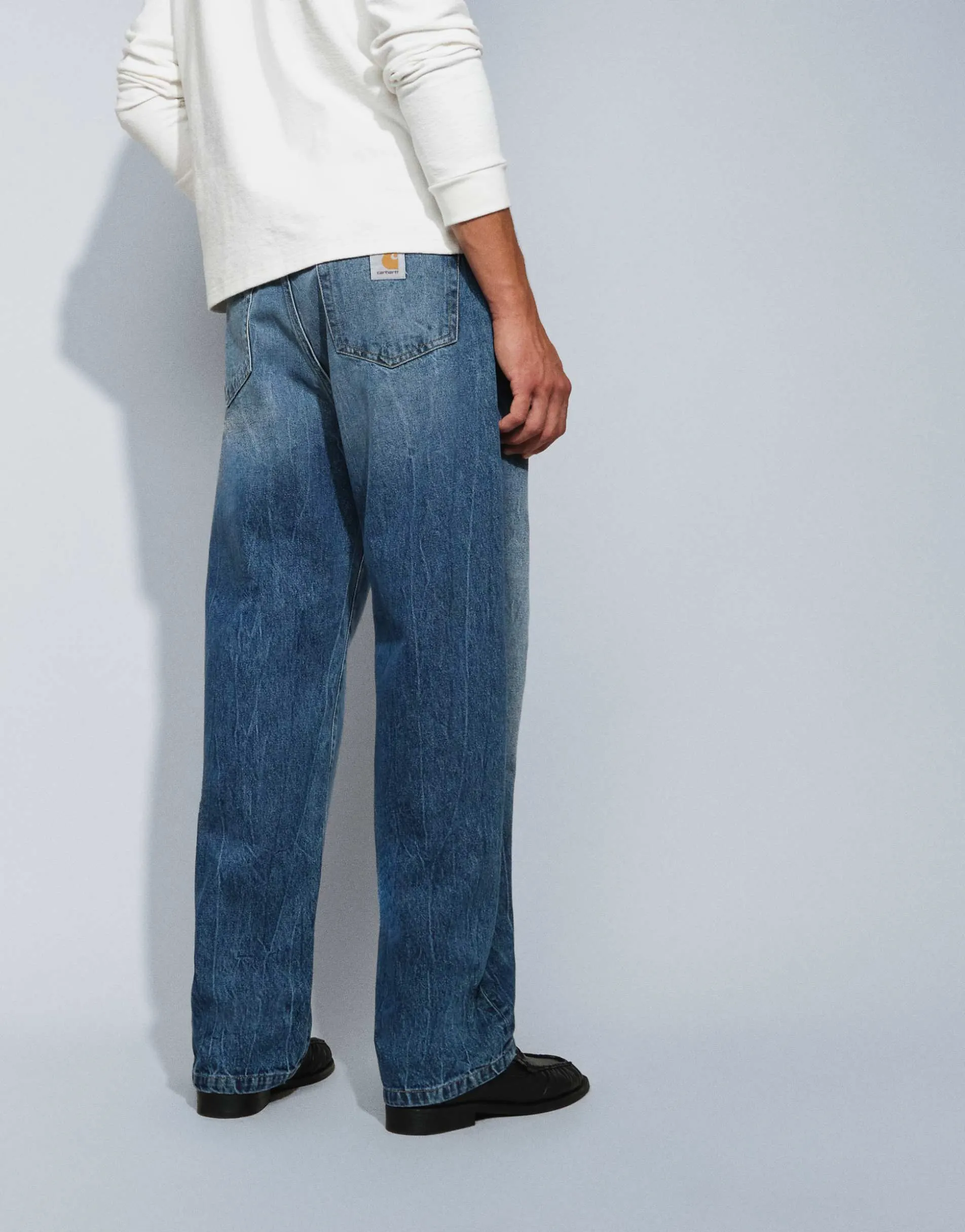 Carhartt WIP Landon loose tapered fit jeans in mid wash blue