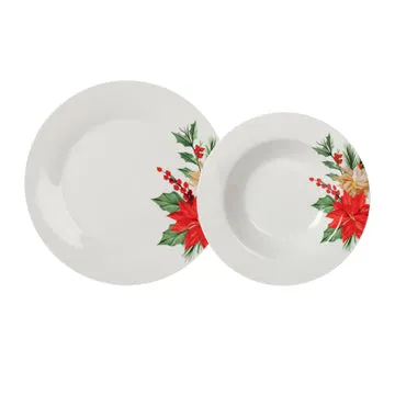 Servizio di piatti Holly Bloom in porcellana 12 pezzi
